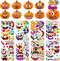 DUJAA large pumpkin face stickers with eyes, mouths and eyebrows for Halloween - view 2