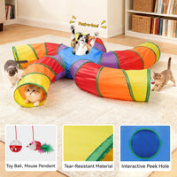 Joytale Cat Tunnel for Multiple Cats - Rainbow / 5-Way - image 4
