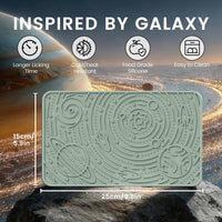 OHMO Lick Mat for Dogs&Cats, Space Pattern, Camo&Sage Green - Light Blue&Light Green / 9.8"L x 5.9"W - image 2