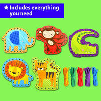 KRAFUN Princess, Unicorn & Mermaid Lacing Cards Age 3+ - Safari - Standard - image 2
