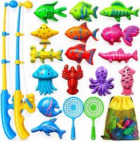 TOY Life Magnetic Fishing Game for Kids, Bathtub and Pool Toy - 2 Kids Fishing Pole