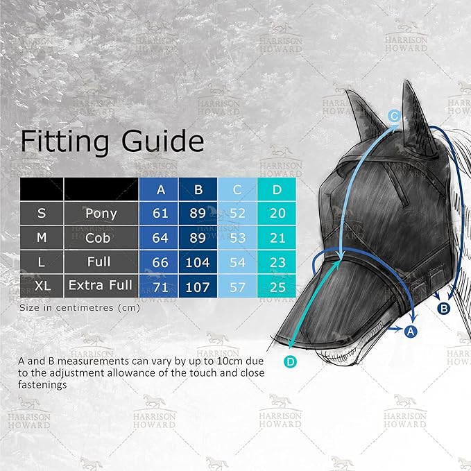 Harrison Howard LumiVista Horse Fly Mask Standard with Ears UV Protection for Horse Paisley Wave XL Extra Full