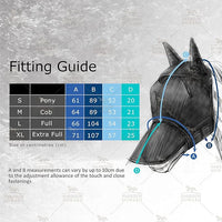 Harrison Howard LumiVista Horse Fly Mask Standard with Ears UV Protection for Horse Abstract Graffiti XL Extra Full