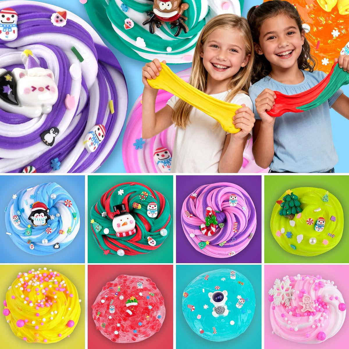 6 Pack Halloween Slime Kit, Cloud Butter Slime for Girls Boys – Fun for Kids & Family - 15 Pack Christmas Slime - image 2