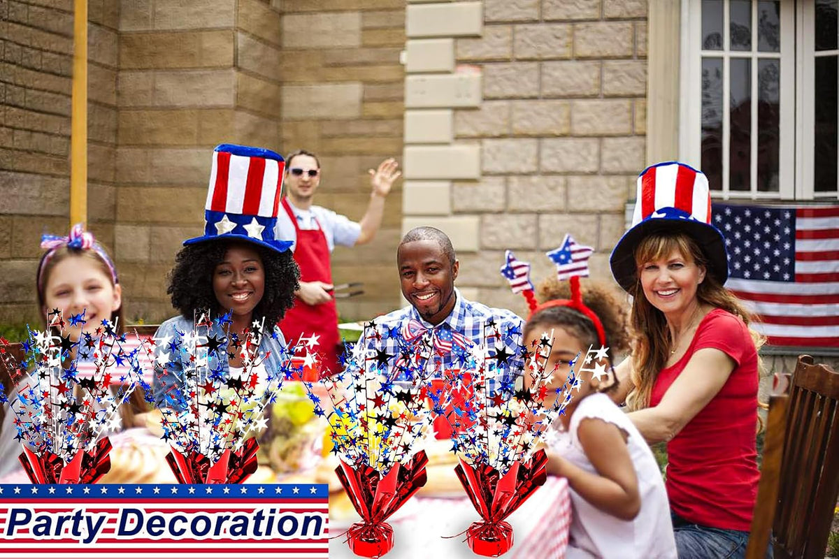 FUBININA Birthday Party Centerpieces Table Decorations Metallic Foil - Red White and Blue - image 3
