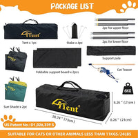 Extra Large Catio Outdoor Cat Enclosure,3 Tier Cat Tower Tent Weatherproof & Sunproof with 3 Doors, Foladable and Portable for Patio, Deck,Camping, Indoor & Outdoor(Patented)-Wave Shade