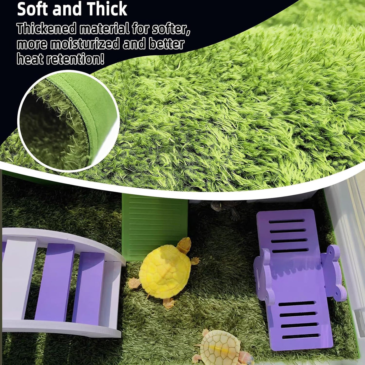 2pcs Reptile Carpet Terrarium Liner Tortoise Bedding Reptile - 2PCS（XXL）：35.43 X 17.71 in - image 3