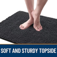 OLANLY Dog Door Mat Set 4-Piece 36x24, Absorbs Moisture and Dirt, Absorbent Non-Slip Washable Doormat, Quick Dry Chenille Mud Mat for Dogs, Entry Indoor Entryway Carpet for Inside Floor, Dark Grey