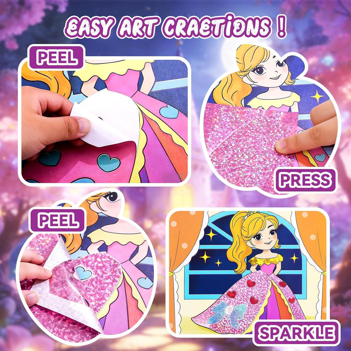 CHICAUP Paint with Water Coloring Books for Kids - Shimmer Princess Purple - image 4