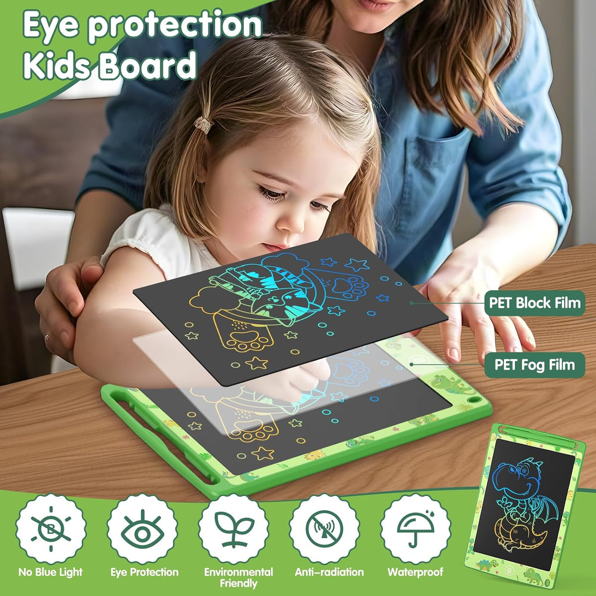 Party Favor 12 Pack LCD Writing Tablet for Kids - Dinosaur (Single) - image 4
