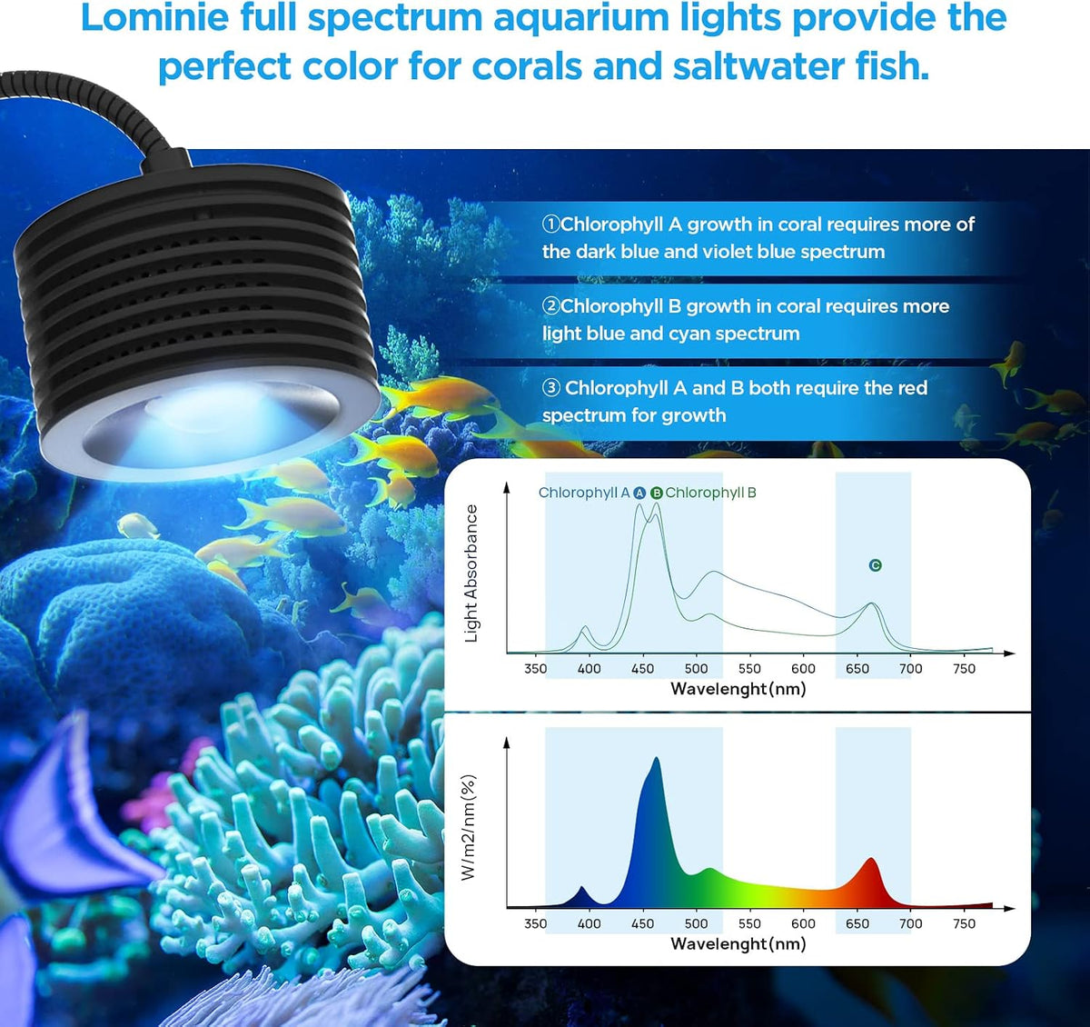 Lominie LED Aquarium Light - A20 saltwater - image 4