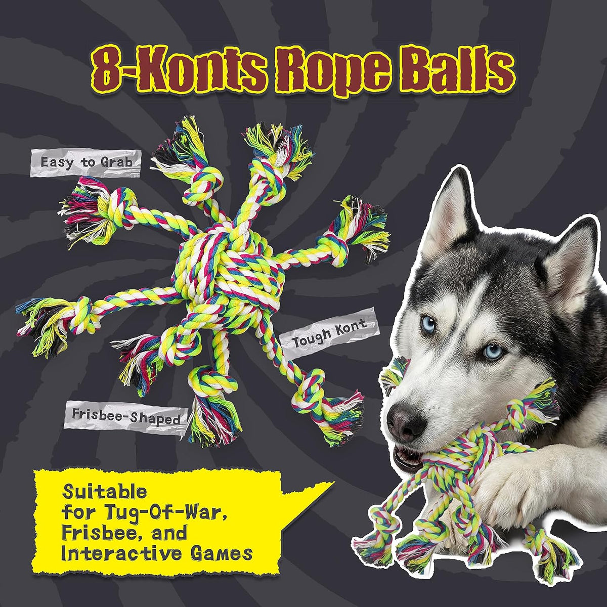 Dog Ropes Toys for Aggressive Chewers - 9 Packs-1 / Large - image 2