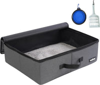 apollo walker Portable Cat Litter Box With Waterproof bag and Lid - Gray / Small