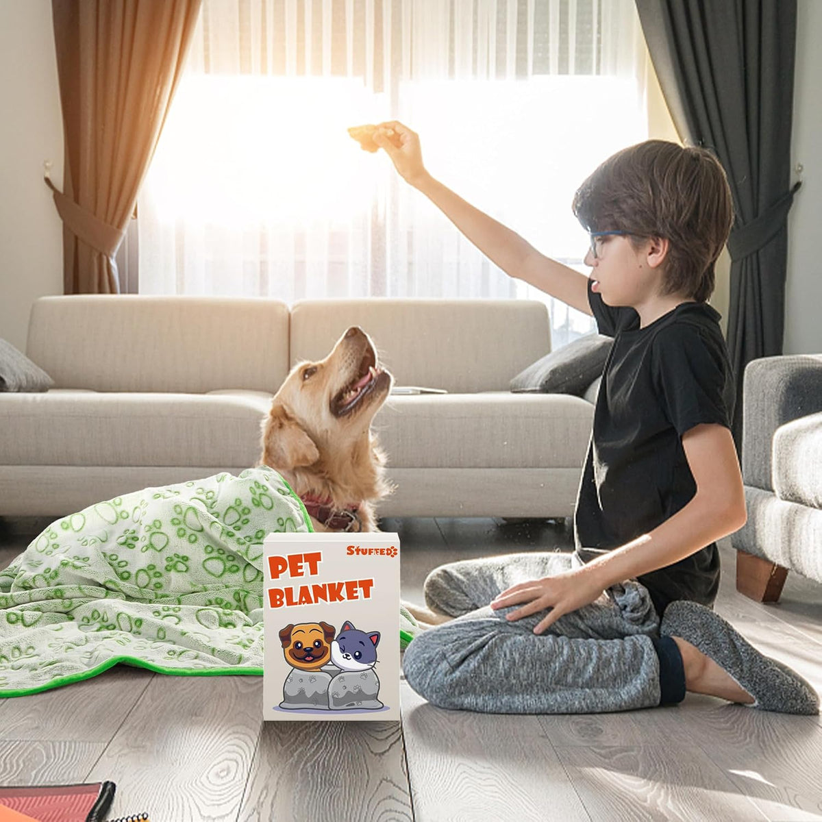 Stuffed Premium Soft Dog Blanket Washable - Green / M(32x40") - image 4