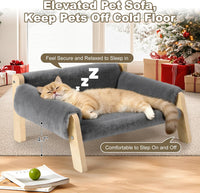 Elevated Cat Couch Bed for Indoor Cats - Light Gray - image 3