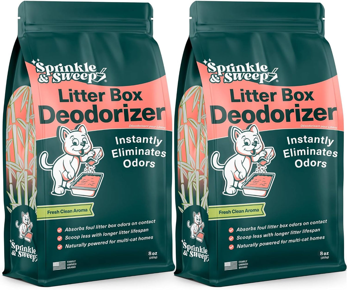 Sprinkle & Sweep: Litter Box Deodorizer - 2 Pack