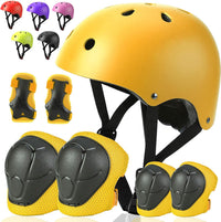Toddler Kids Bike Helmet Set with Knee Elbow Pads - Yellow / Small: 20.1"-21.2"/51-54cm