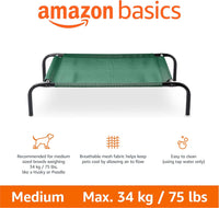 Amazon Basics Cooling Breathable Elevated Dog Bed with Durable Metal - Green / Medium - image 2