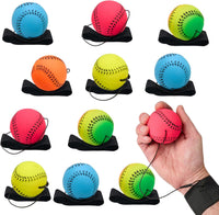 Playbees 12 neon wrist baseballs on elastic cords with Velcro wristbands - view 2