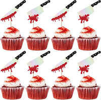 Rsstarxi 24 Have a Killer Birthday glitter horror cupcake toppers - view 8