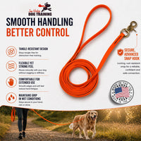 Biothane Long Line, Made in USA - Orange / 1/2" x 32.5ft - image 2