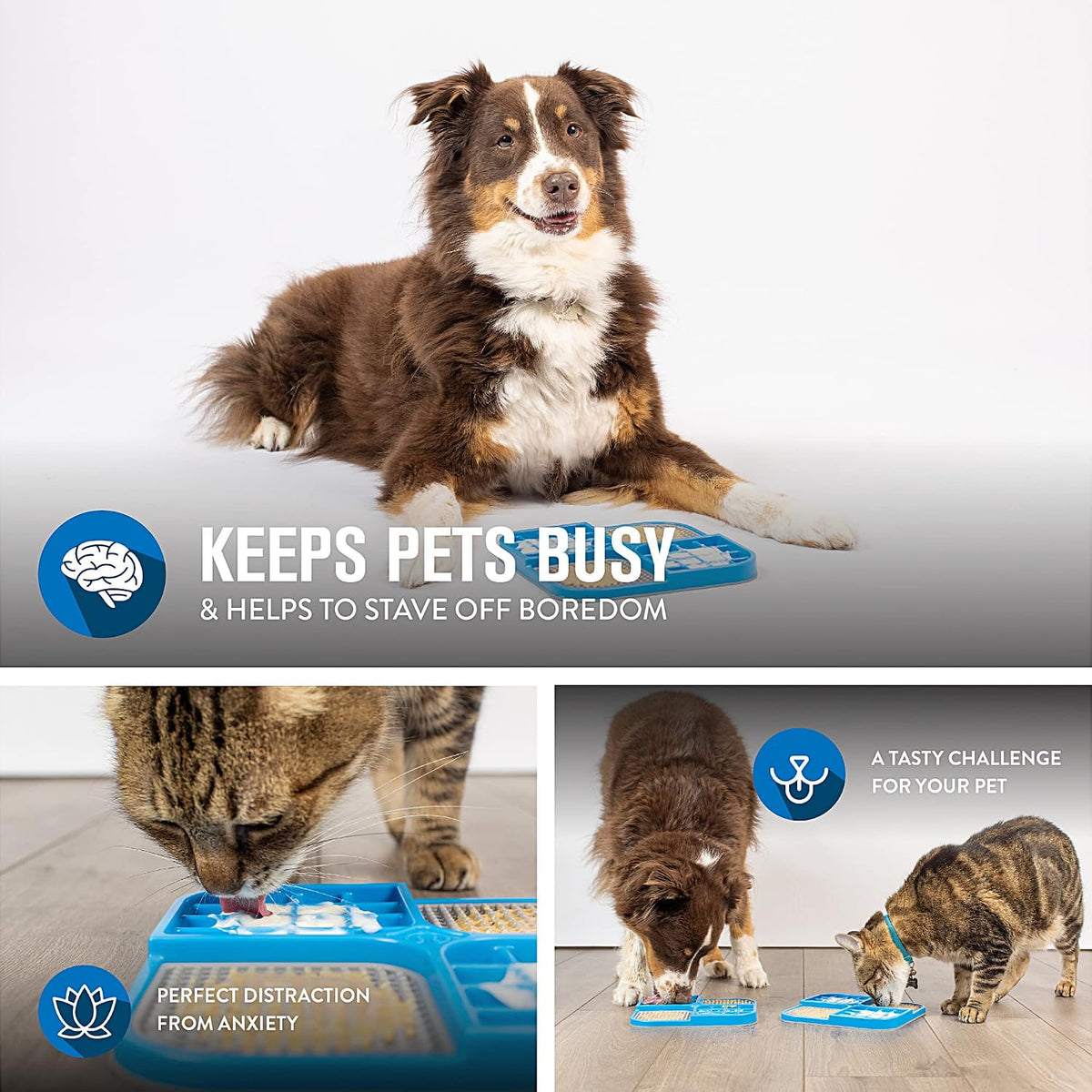 Hyper Pet IQ Treat Lick Mat for Dogs & Cats - Medium / Blue/Grey - image 2