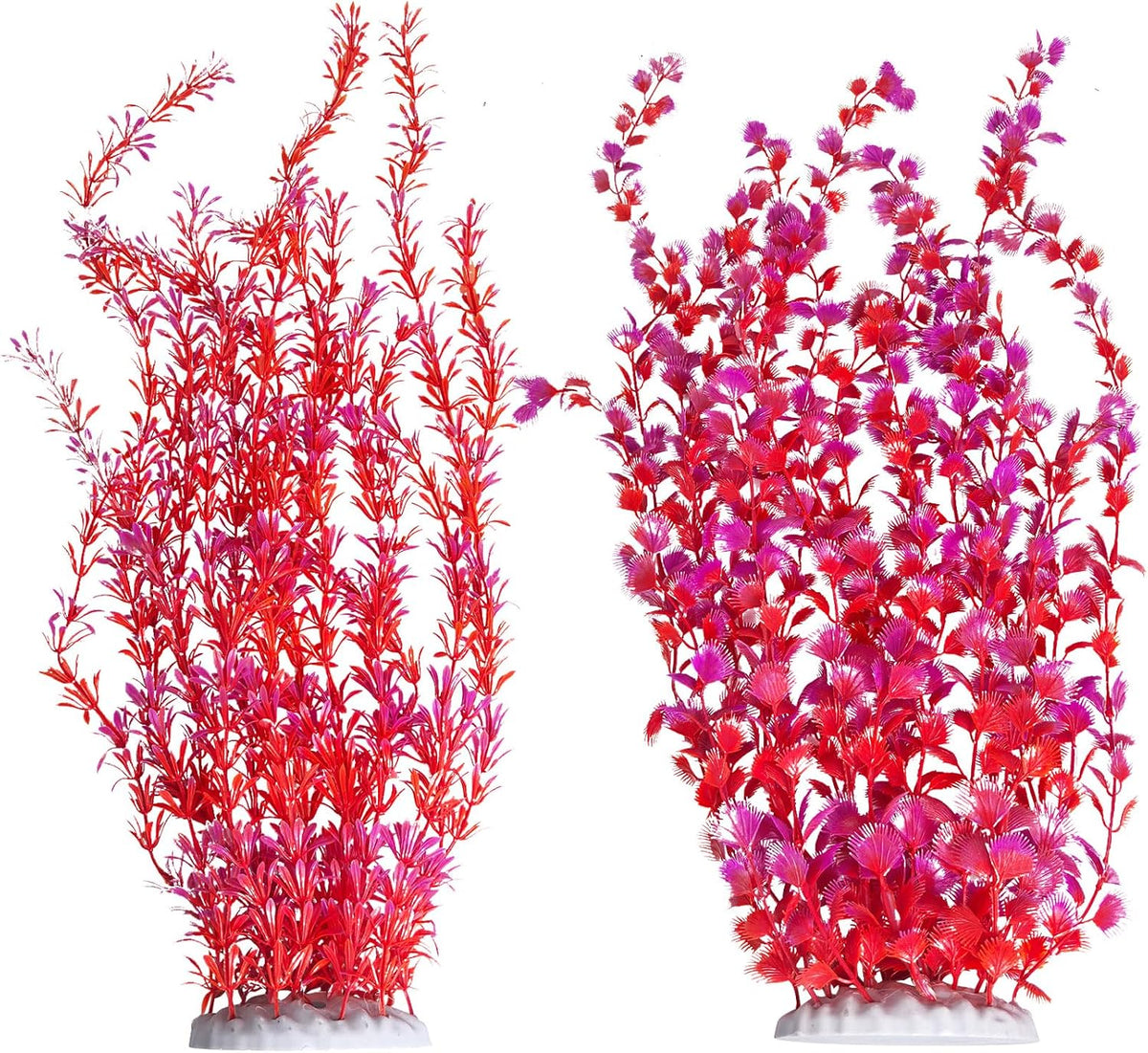 23" Tall Aquarium Plastic Plants - Red