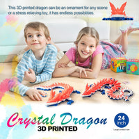 24" Large 3D Printed Dragon - Red White Blue / 24 inch - image 3