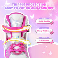 NEMONE Mermaid Adjustable Light up Roller Skates for Girls Boys – Fun for Kids & Family - G- Candy Butterfly / Small - Little Kid - image 3