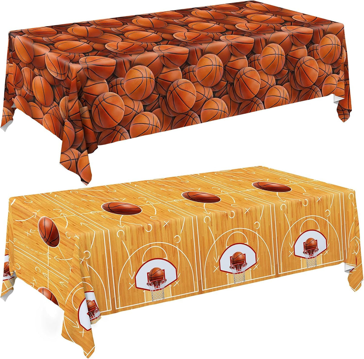 Gatherfun Football Party Decorations Disposable Tablecloth Plastic - basketball