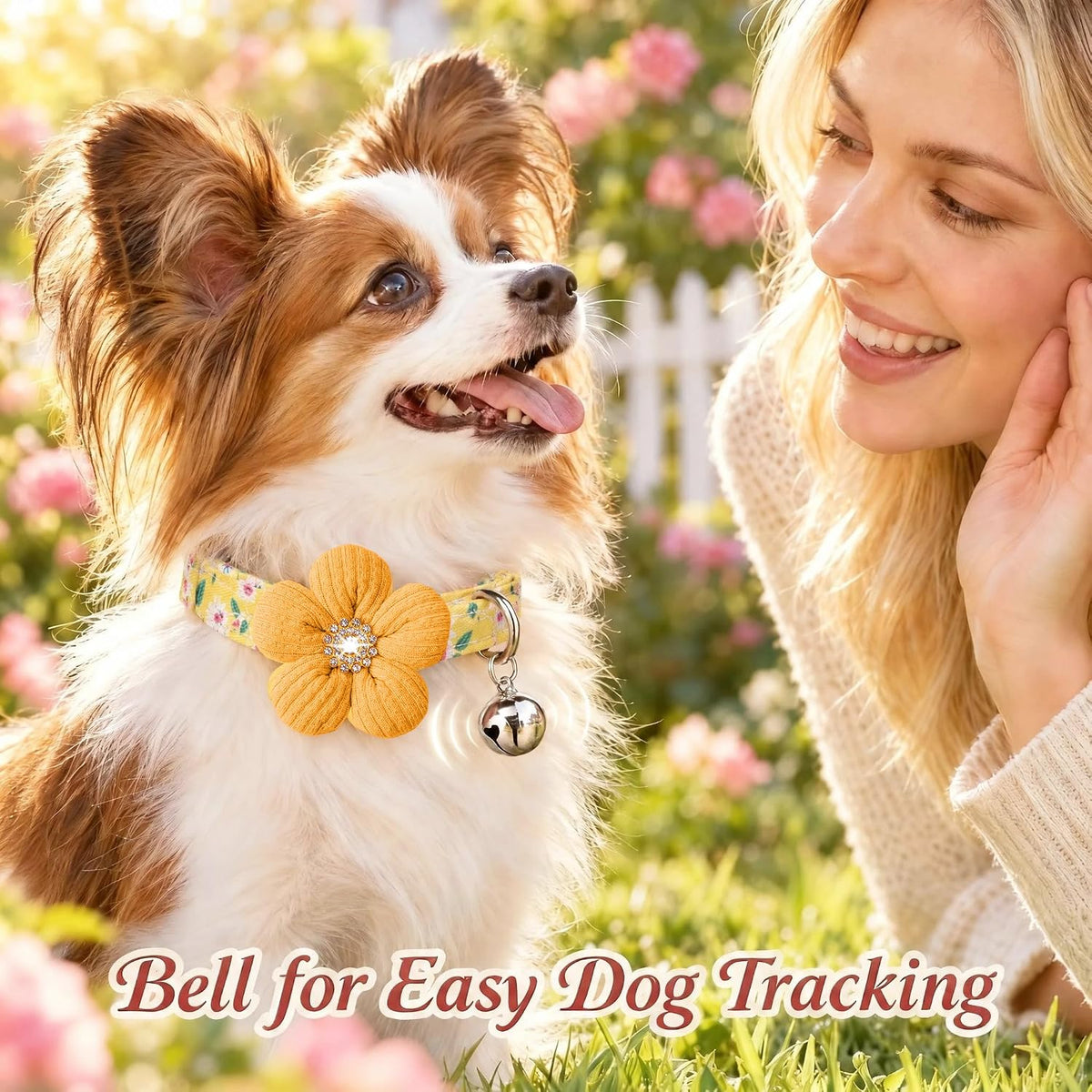 Medium Dog Collar with Flower - Yellow / Small: for Small Dog - image 4