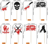 Rsstarxi 24 Have a Killer Birthday glitter horror cupcake toppers - view 29