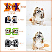 PET SHOW 20pcs Halloween Small Dog Hair Bows with Rubber Bands - 50pcs Halloween - image 4