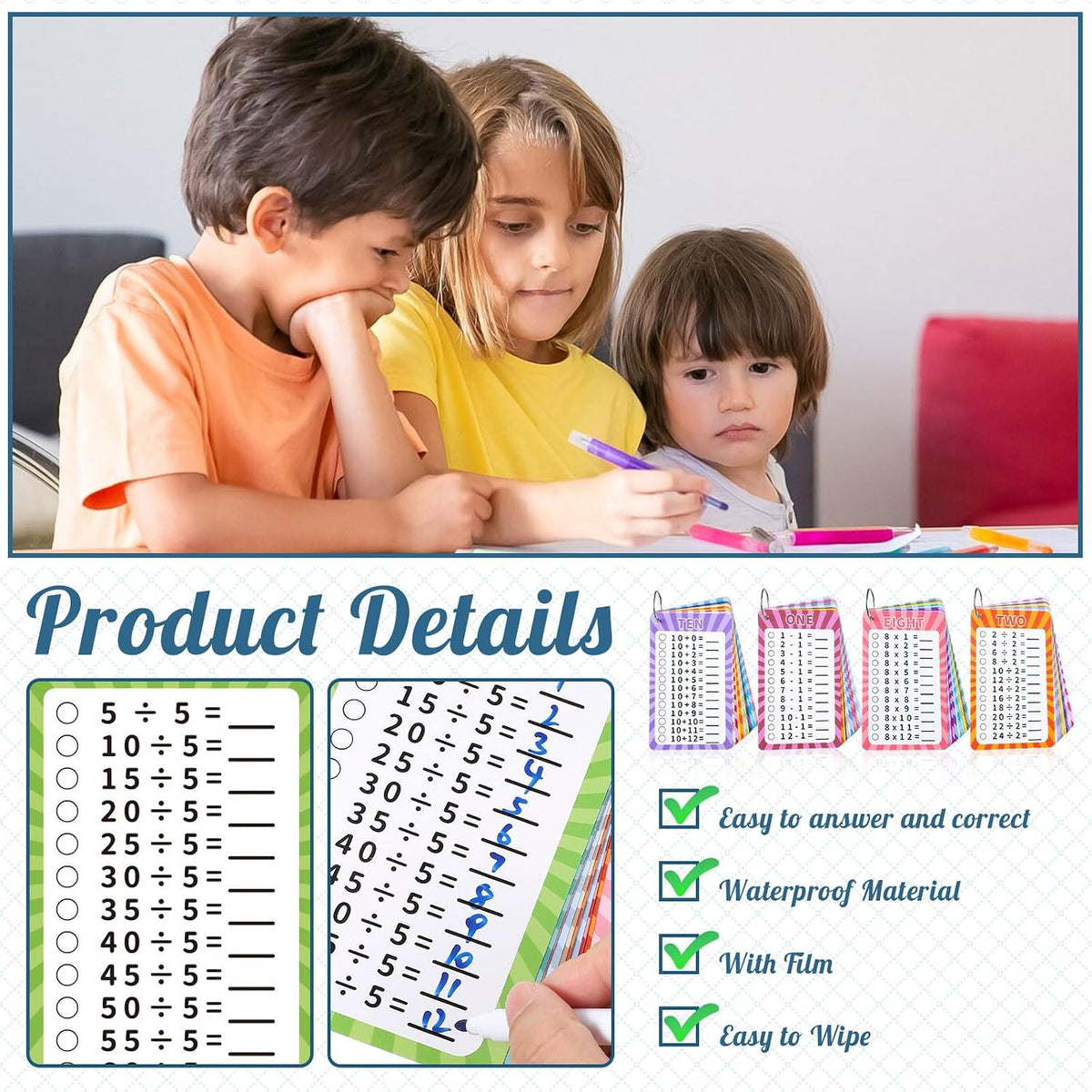 13 Pcs Multiplication Flashcards 0-12 - Multi style - image 4
