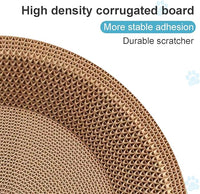 Cat Scratcher, 17.7x17.7 inches Cardboard Cat Scratchers for Indoor Cats, Large Cat Scratching Board, Round Bowl Cat Scratch Pad Bed with Catnip