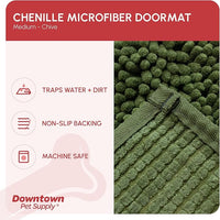 My Doggy Place Medium Chive Microfiber Dog Mat, 31" x 20", Rubber Backed, Absorbent, Quick Drying, Machine Washable