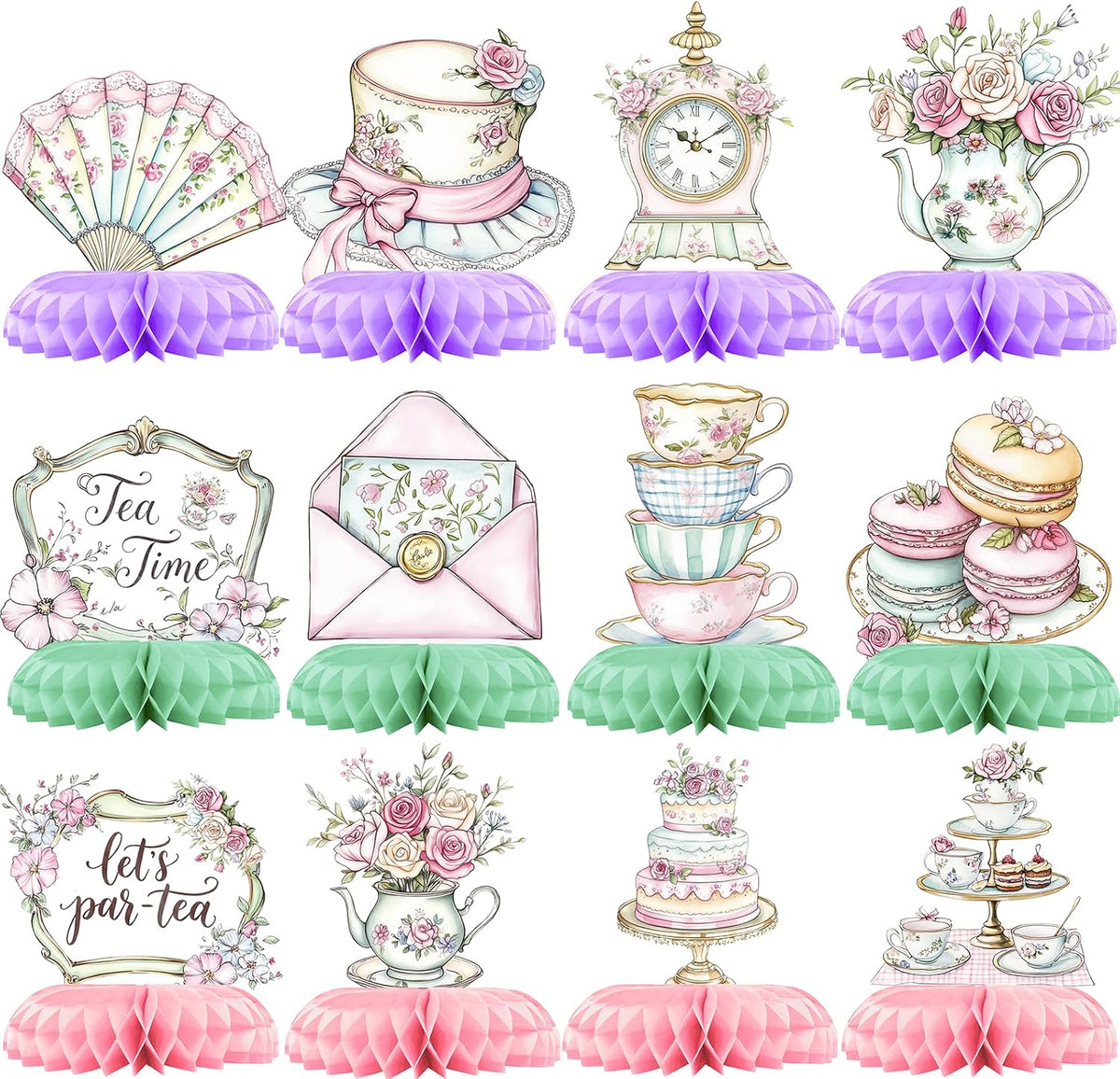 HaPiBiDesign transportation party decorations, 10 honeycomb table centerpieces - view 2