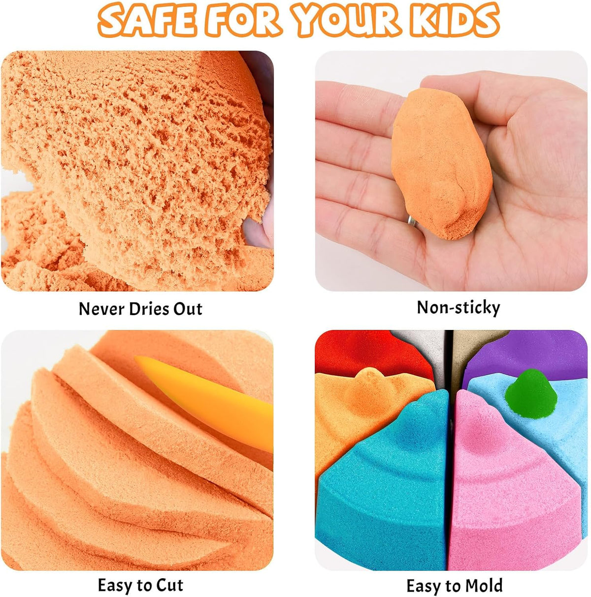NiToy FlexiSand Toy Sand 2.2Lbs Moldable Sensory Sand for Kids - Orange - image 2