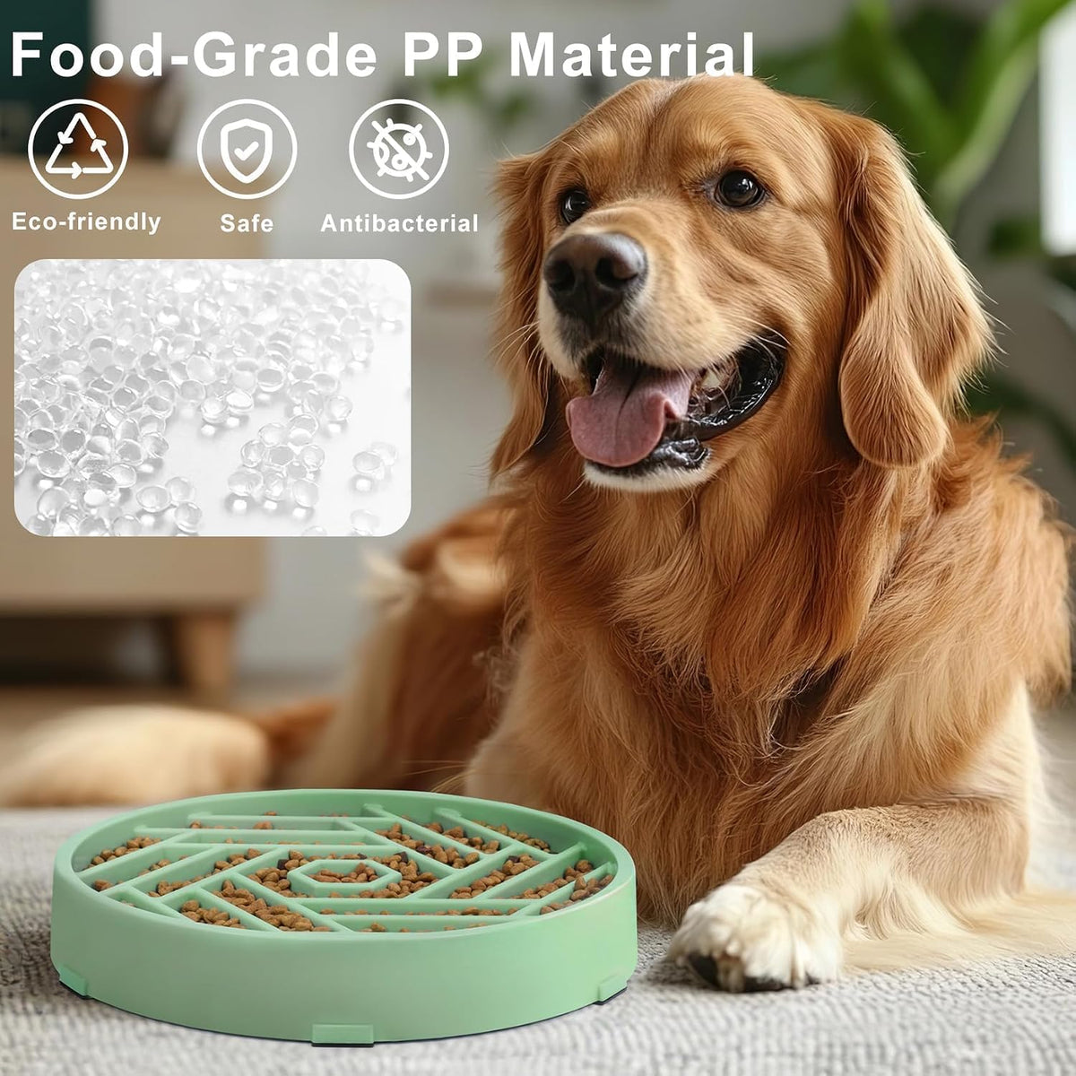 TOBYTO Slow Feeder Dog Bowls Large Medium Breed - Bean Green - image 2