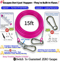 Dog Tie Out Cable and Stake for Camping, 360°Swivel Dog Run - Dog Stake Violet/15ft Cable/200lbs - image 2