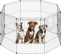 IRIS USA 8-Panel Exercise Pen, Heavy Duty - 36"H / Black