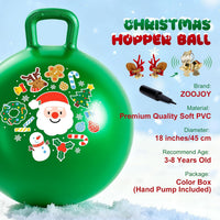 ZOOJOY Hopper Ball, Hopping Toys for Kids - Age:3-8(18''/45cm) / Green Christmas - image 2