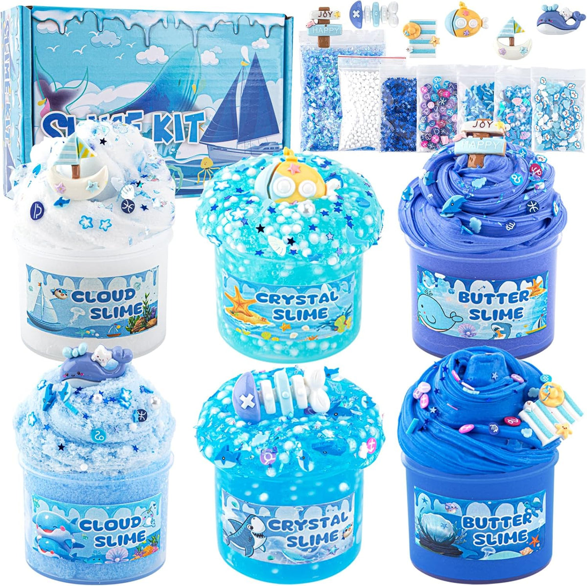 6-Pack Pink Slime Kit for Girls - Ocean