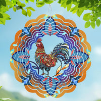 Rooster Metal Wind Spinners - Rooster / 12 Inch