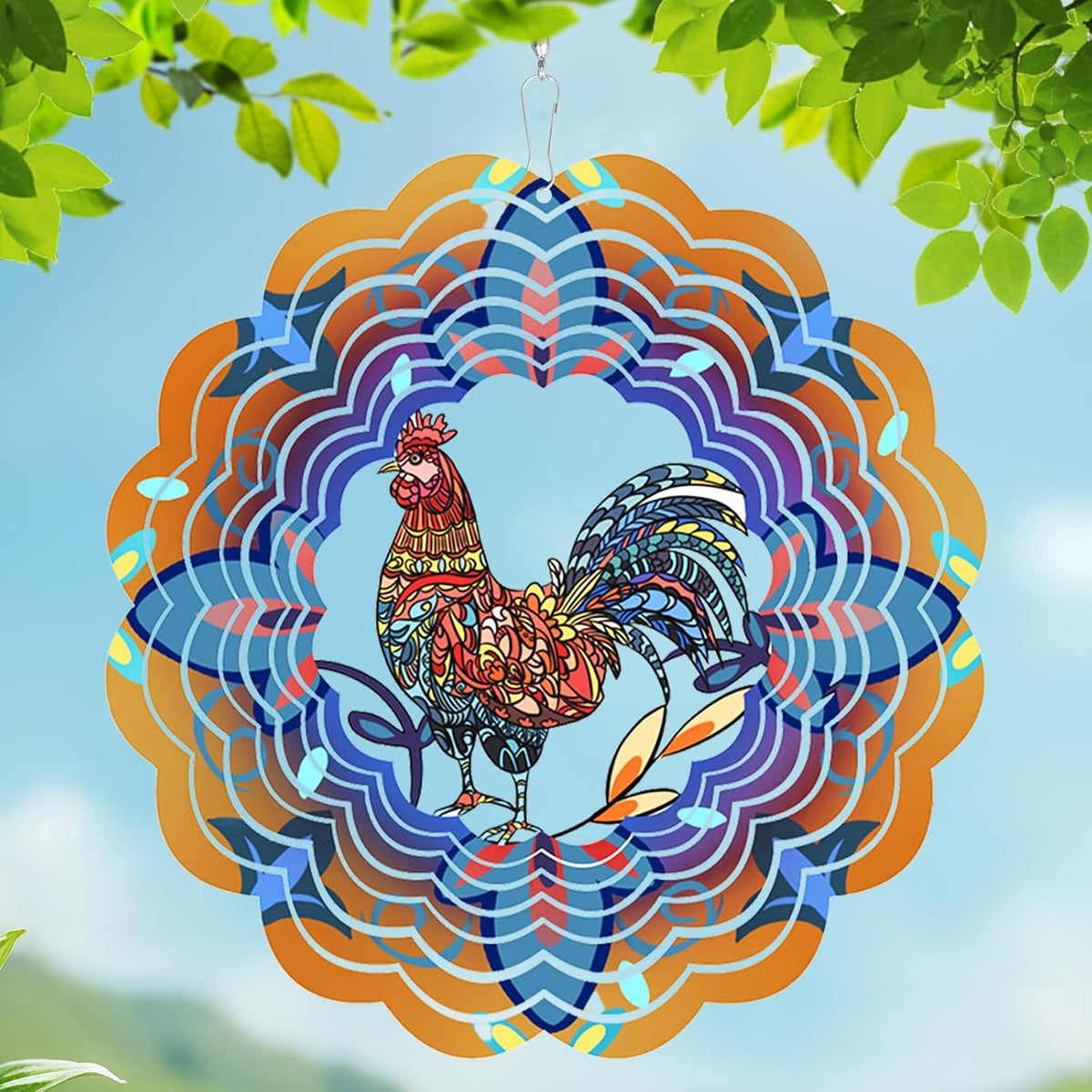 Rooster Metal Wind Spinners - Rooster / 12 Inch