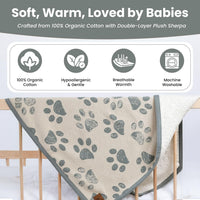 Small Pet Blanket, 100% Organic Cotton - Green - image 2