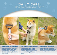 Deshedding Dog Brush, Undercoat Rake for Cats & Dogs - Blue(Rake + Glove) - image 4