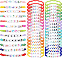 Cunno kids friendship bracelets with letter beads and colorful glass beads - view 2