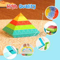 Ggiibro sorting stacking toys, 40 colorful pyramid blocks with storage box - view 10