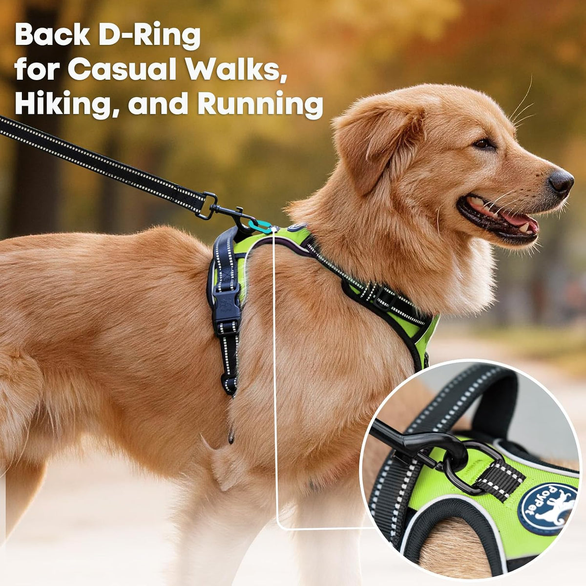 PoyPet No Pull Dog Harness Medium - Medium / Green - image 3